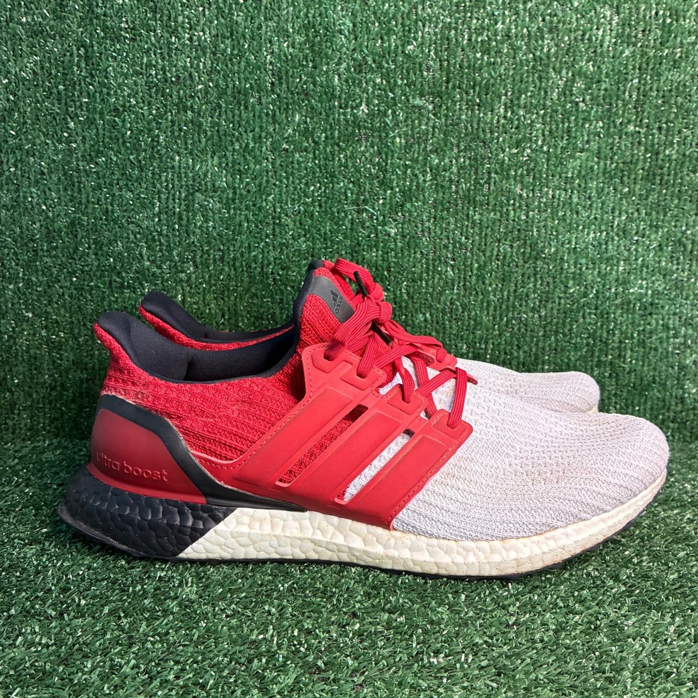 Adidas UltraBoost 4.0 Athletic Running Sneakers White Scarlet Red Black Mens 12